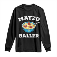 Funny Hanukkah Football Long Sleeve Shirt Matzo Baller Matzah Ball Jewish Chanukah Sports Lover - Wonder Print Shop