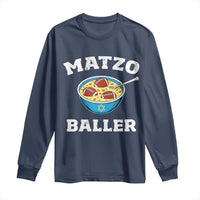 Funny Hanukkah Football Long Sleeve Shirt Matzo Baller Matzah Ball Jewish Chanukah Sports Lover - Wonder Print Shop
