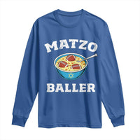 Funny Hanukkah Football Long Sleeve Shirt Matzo Baller Matzah Ball Jewish Chanukah Sports Lover - Wonder Print Shop