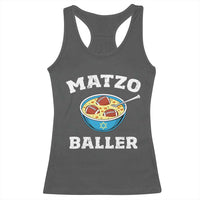 Funny Hanukkah Football Racerback Tank Top Matzo Baller Matzah Ball Jewish Chanukah Sports Lover - Wonder Print Shop