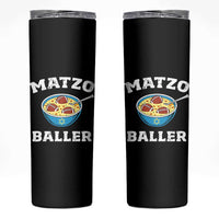 Funny Hanukkah Football Skinny Tumbler Matzo Baller Matzah Ball Jewish Chanukah Sports Lover - Wonder Print Shop