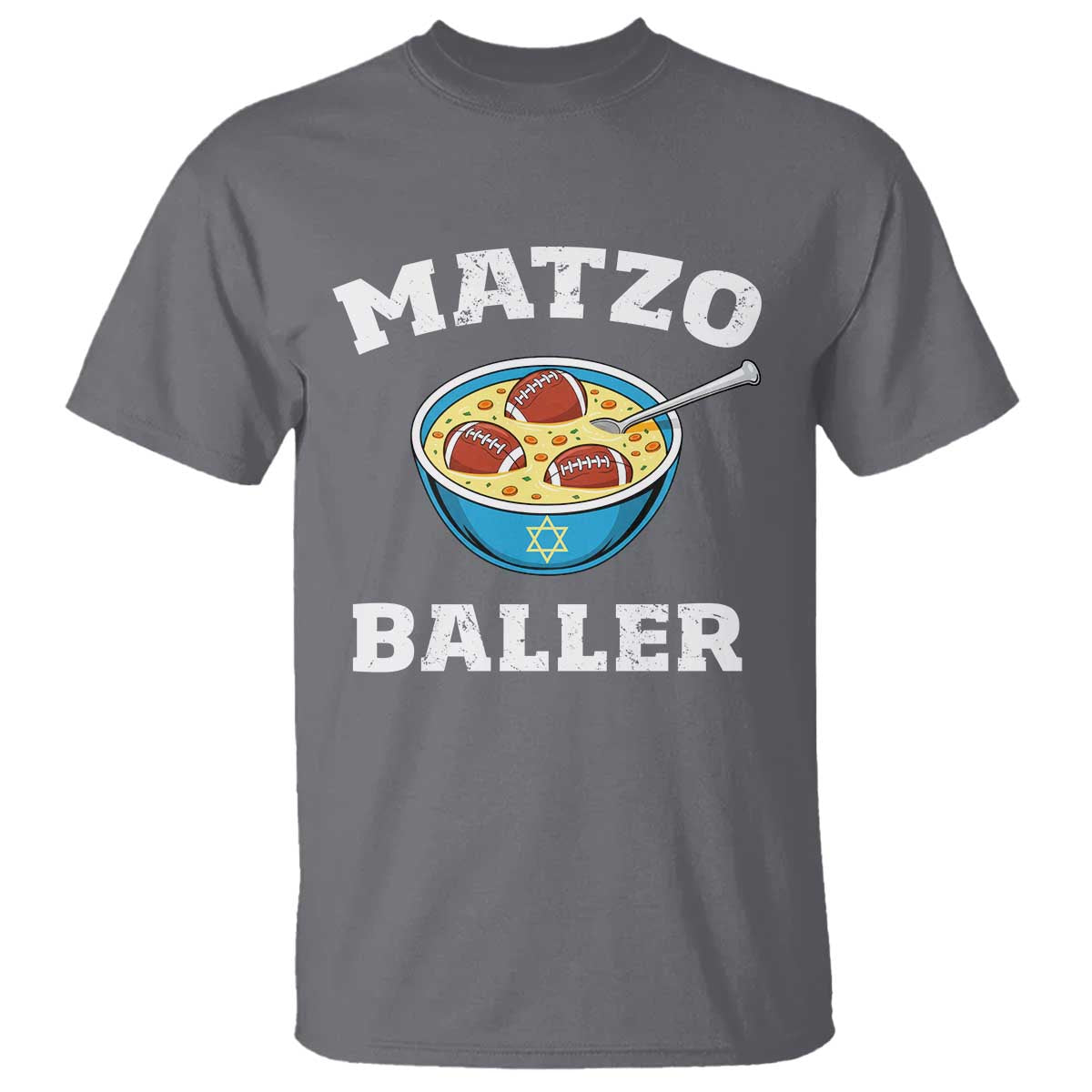 Funny Hanukkah Football T Shirt Matzo Baller Matzah Ball Jewish Chanukah Sports Lover - Wonder Print Shop