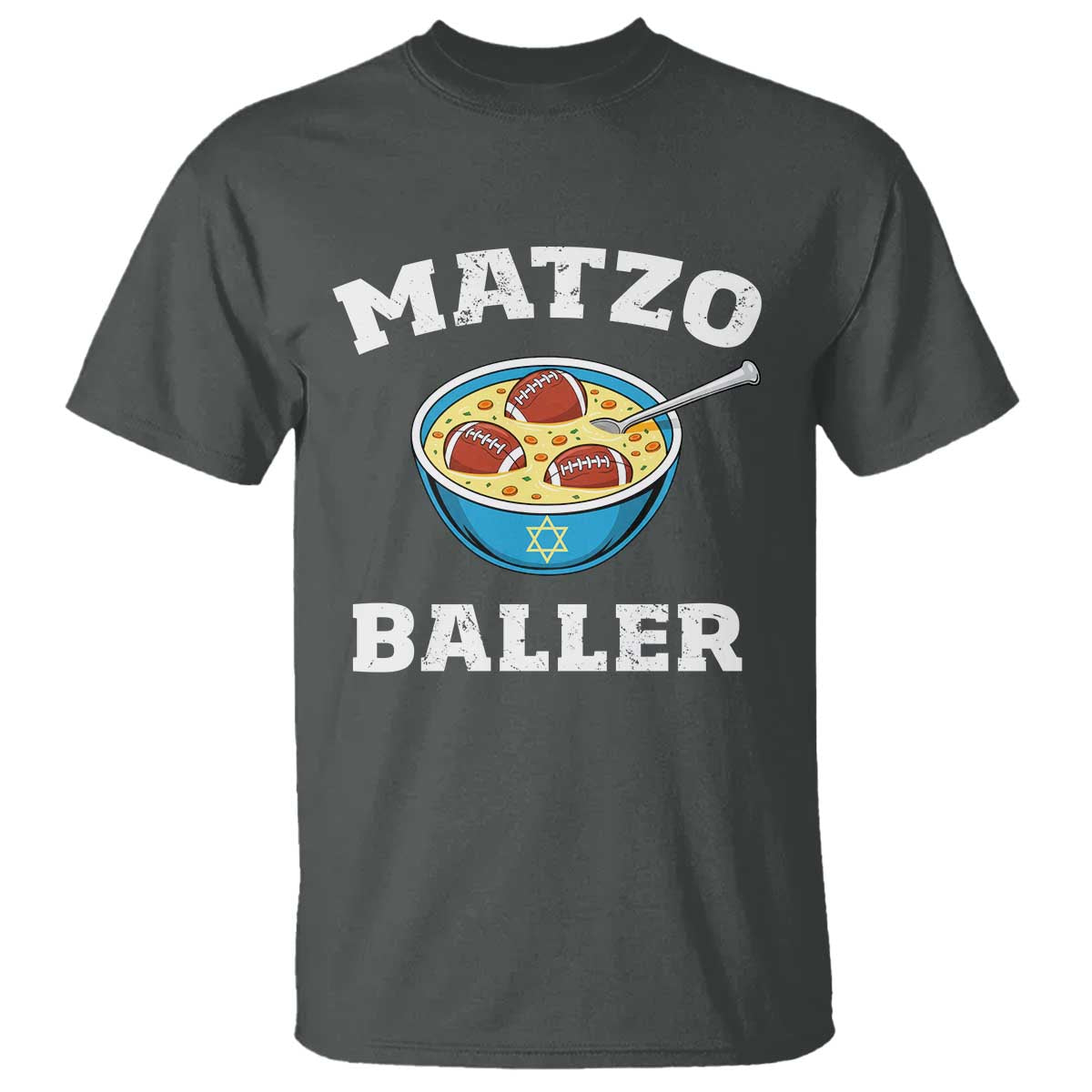 Funny Hanukkah Football T Shirt Matzo Baller Matzah Ball Jewish Chanukah Sports Lover - Wonder Print Shop