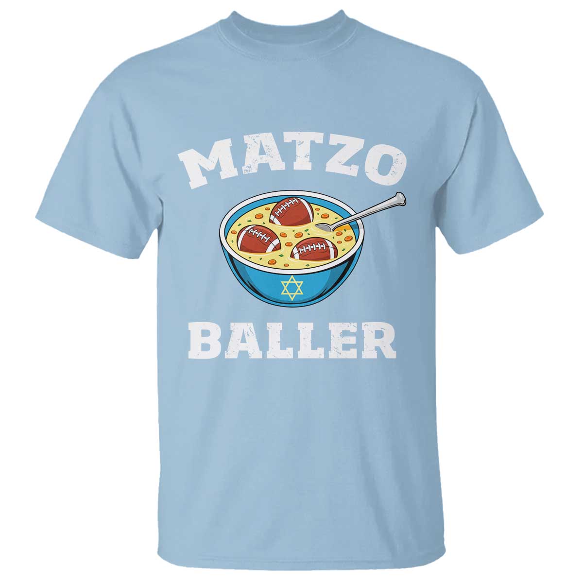 Funny Hanukkah Football T Shirt Matzo Baller Matzah Ball Jewish Chanukah Sports Lover - Wonder Print Shop