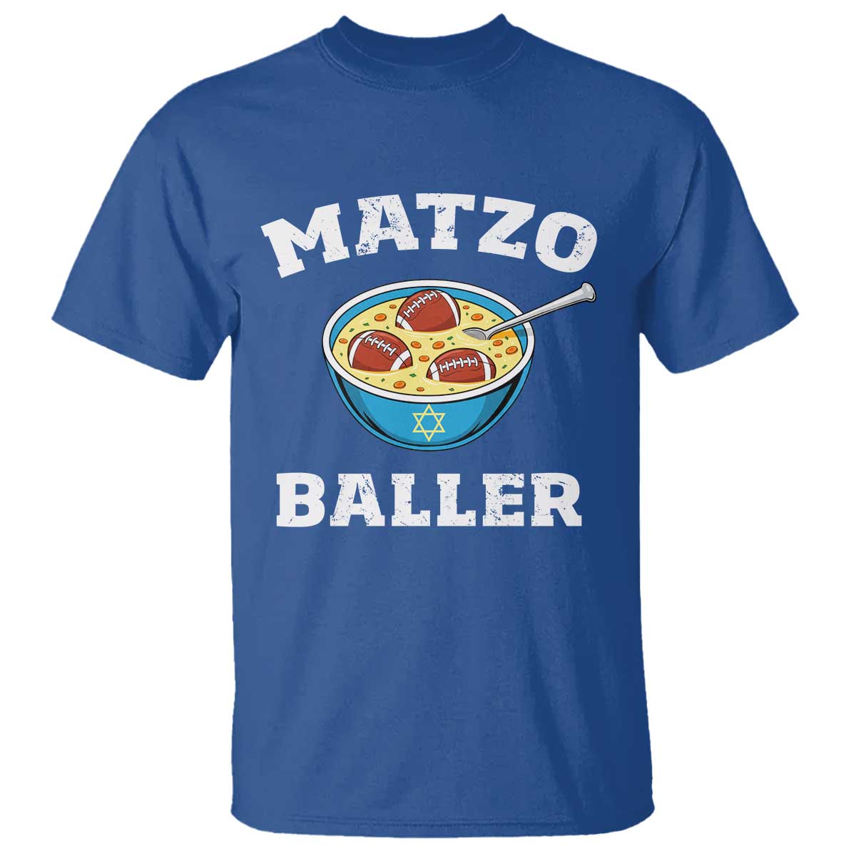 Funny Hanukkah Football T Shirt Matzo Baller Matzah Ball Jewish Chanukah Sports Lover - Wonder Print Shop