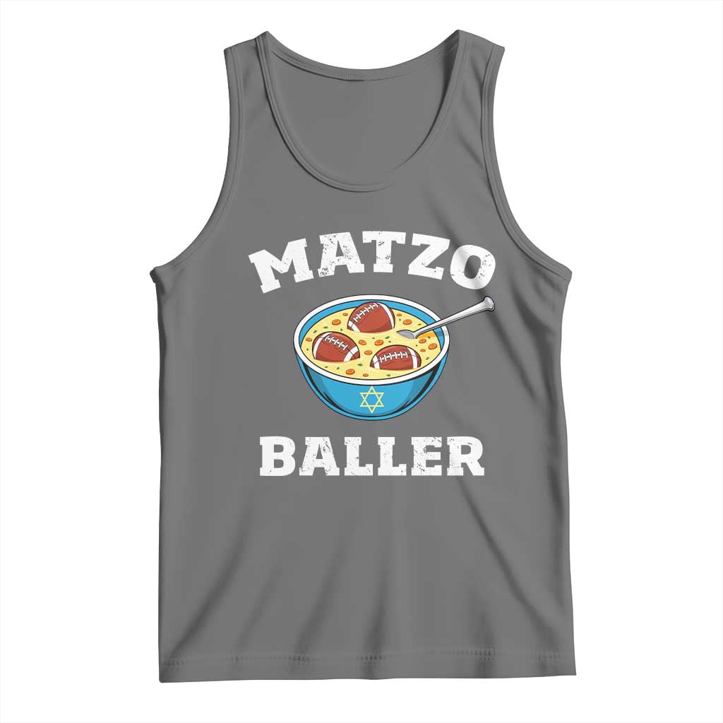Funny Hanukkah Football Tank Top Matzo Baller Matzah Ball Jewish Chanukah Sports Lover - Wonder Print Shop
