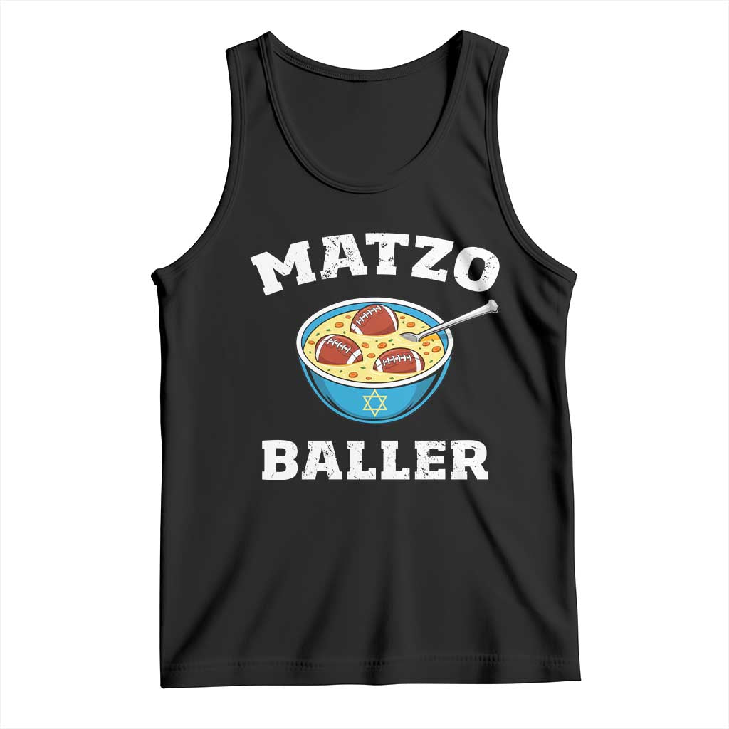 Funny Hanukkah Football Tank Top Matzo Baller Matzah Ball Jewish Chanukah Sports Lover - Wonder Print Shop