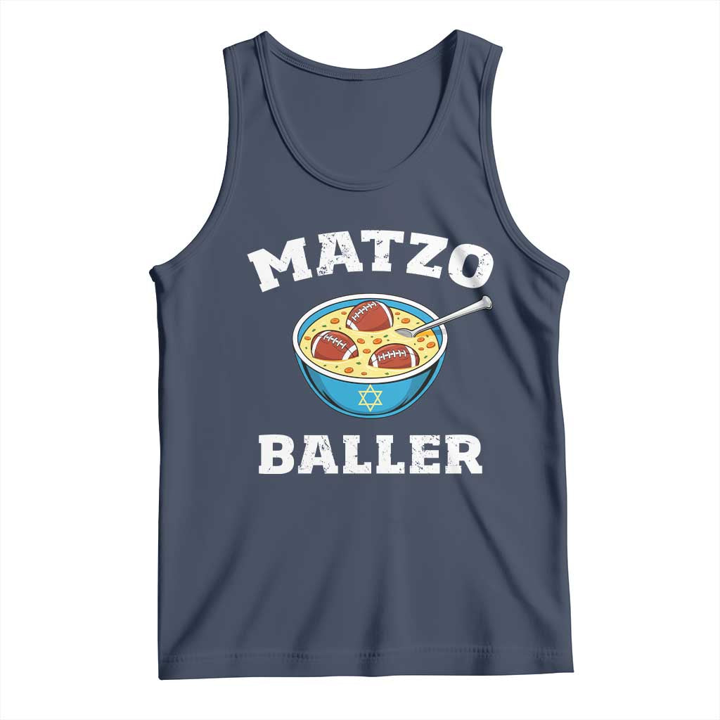 Funny Hanukkah Football Tank Top Matzo Baller Matzah Ball Jewish Chanukah Sports Lover - Wonder Print Shop