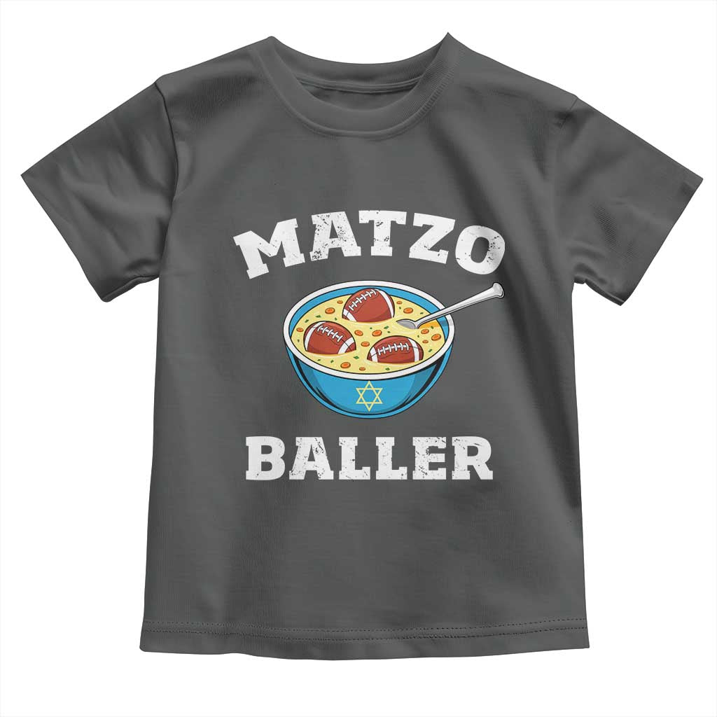 Funny Hanukkah Football Toddler T Shirt Matzo Baller Matzah Ball Jewish Chanukah Sports Lover - Wonder Print Shop