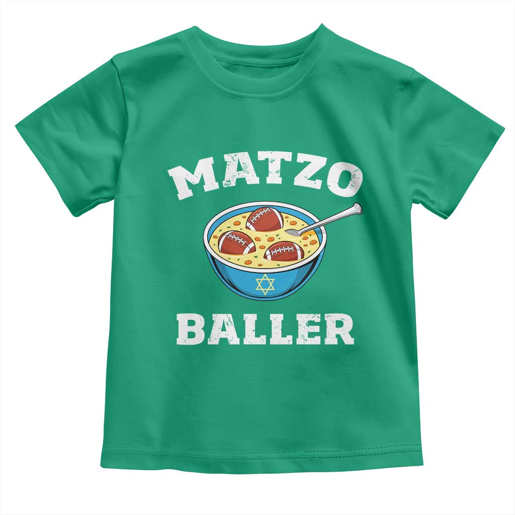 Funny Hanukkah Football Toddler T Shirt Matzo Baller Matzah Ball Jewish Chanukah Sports Lover - Wonder Print Shop