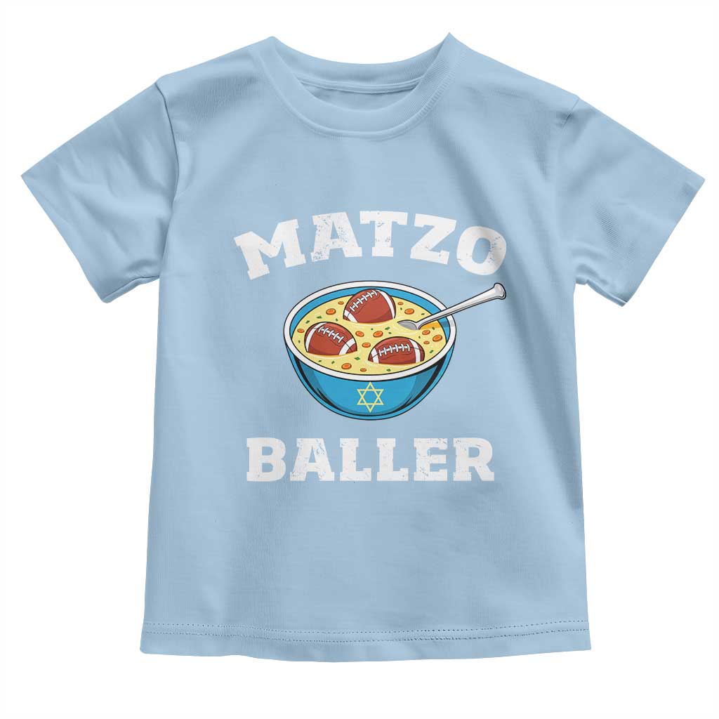 Funny Hanukkah Football Toddler T Shirt Matzo Baller Matzah Ball Jewish Chanukah Sports Lover - Wonder Print Shop