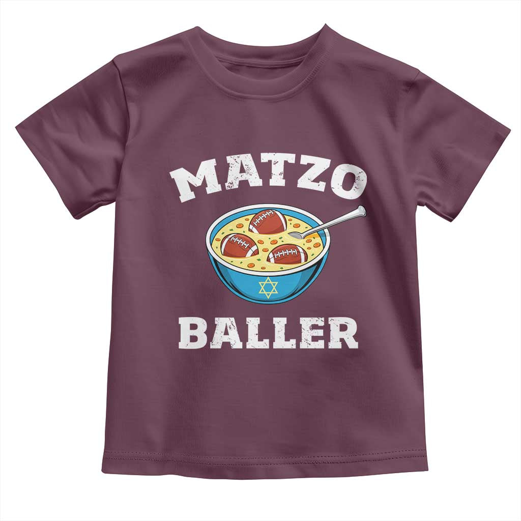 Funny Hanukkah Football Toddler T Shirt Matzo Baller Matzah Ball Jewish Chanukah Sports Lover - Wonder Print Shop