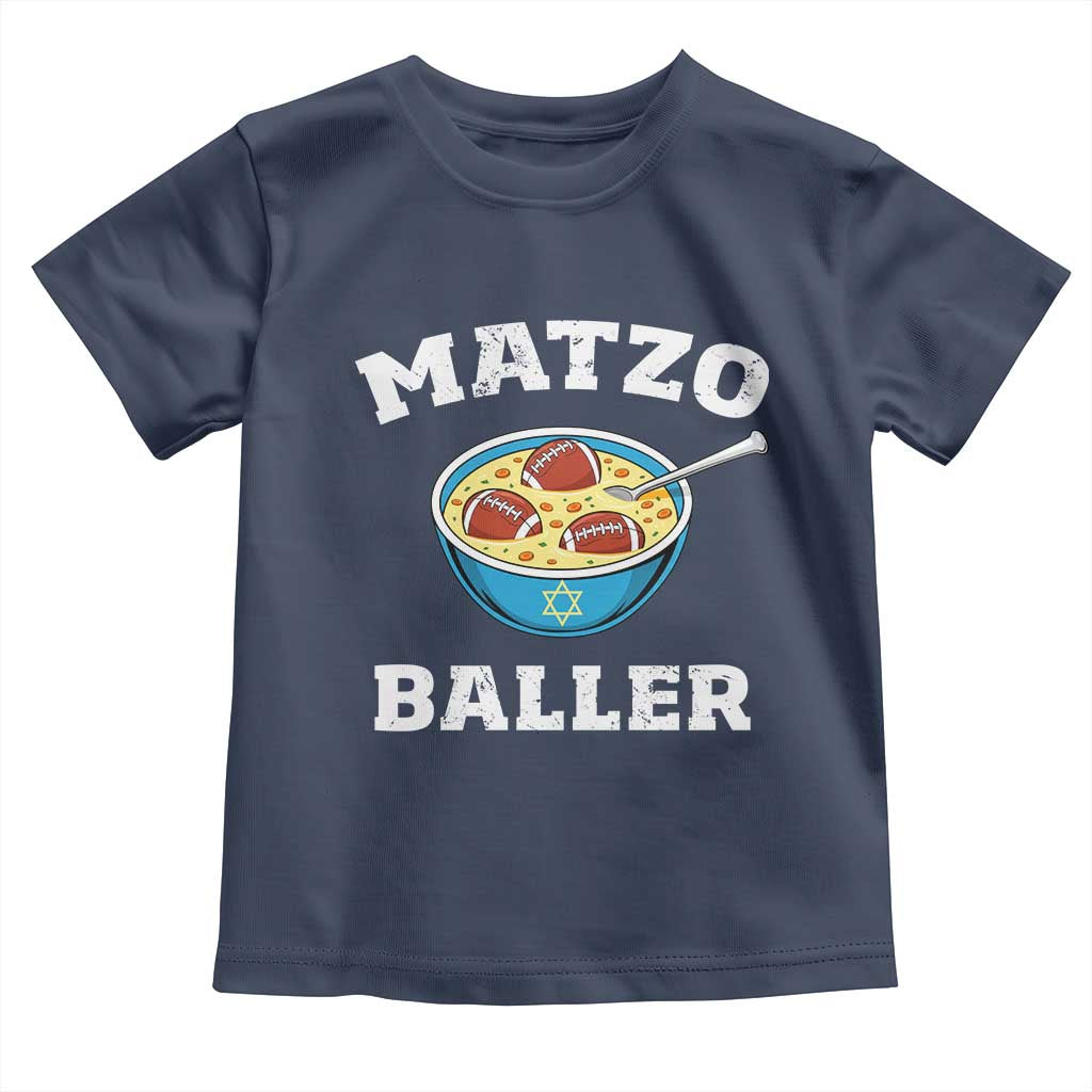Funny Hanukkah Football Toddler T Shirt Matzo Baller Matzah Ball Jewish Chanukah Sports Lover - Wonder Print Shop