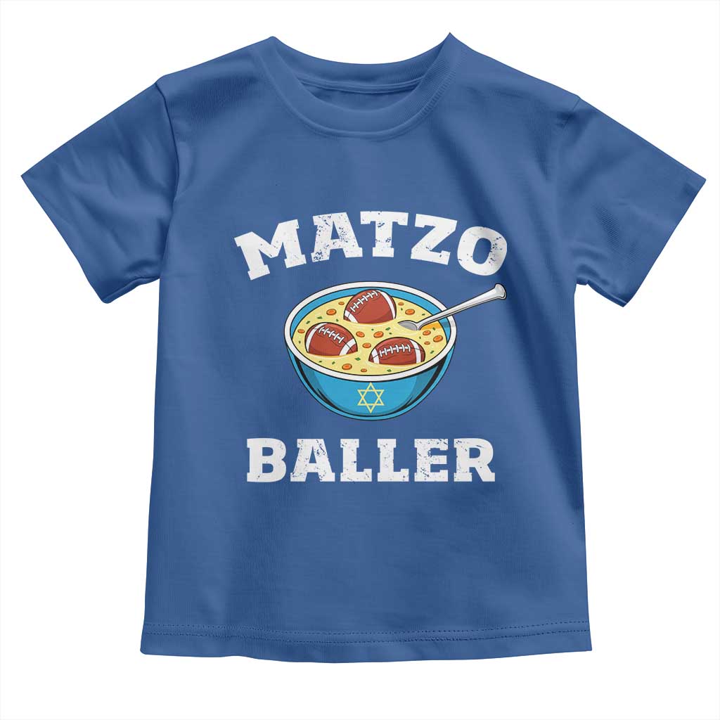 Funny Hanukkah Football Toddler T Shirt Matzo Baller Matzah Ball Jewish Chanukah Sports Lover - Wonder Print Shop