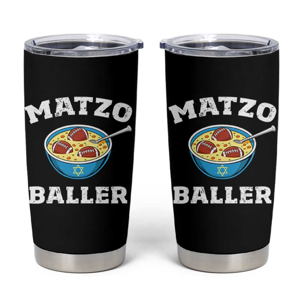 Funny Hanukkah Football Tumbler Cup Matzo Baller Matzah Ball Jewish Chanukah Sports Lover - Wonder Print Shop