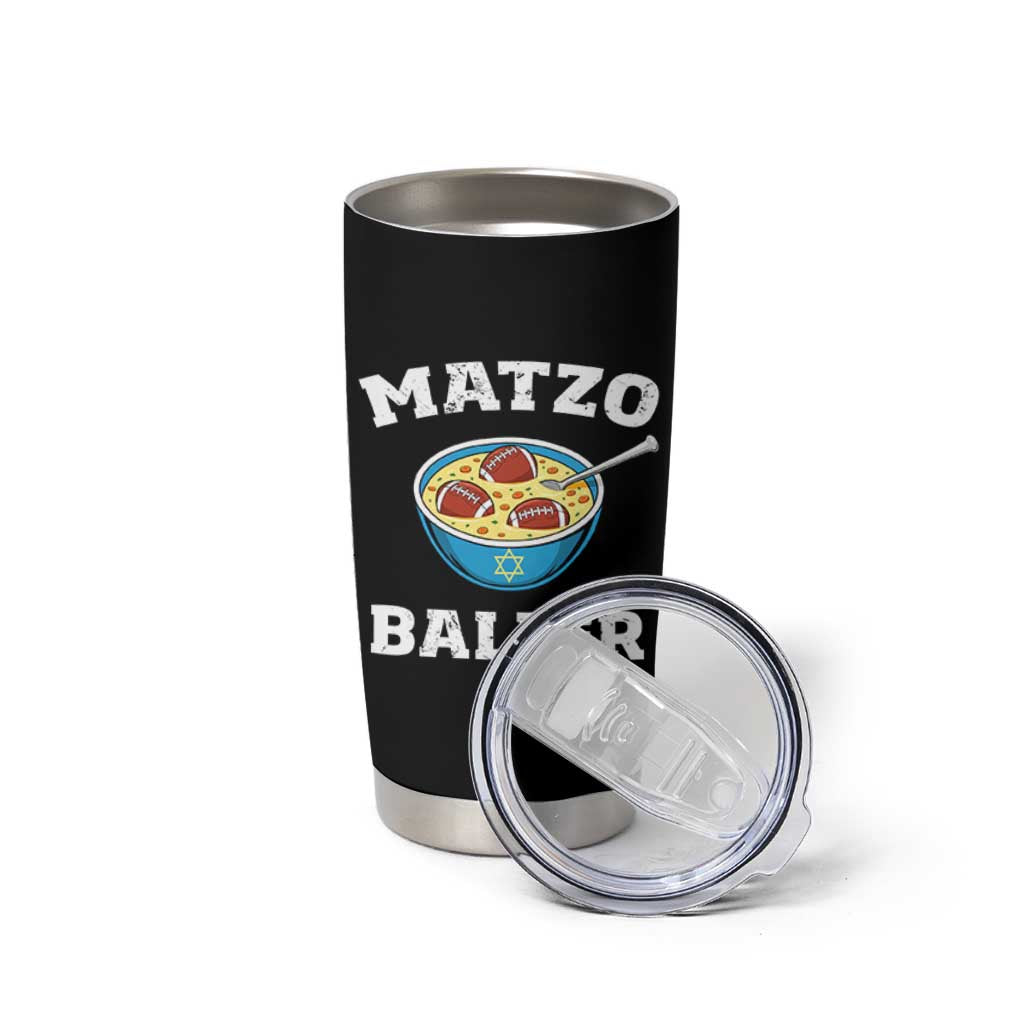 Funny Hanukkah Football Tumbler Cup Matzo Baller Matzah Ball Jewish Chanukah Sports Lover - Wonder Print Shop
