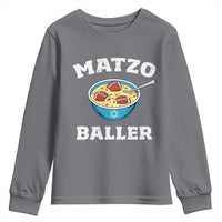 Funny Hanukkah Football Youth Sweatshirt Matzo Baller Matzah Ball Jewish Chanukah Sports Lover - Wonder Print Shop