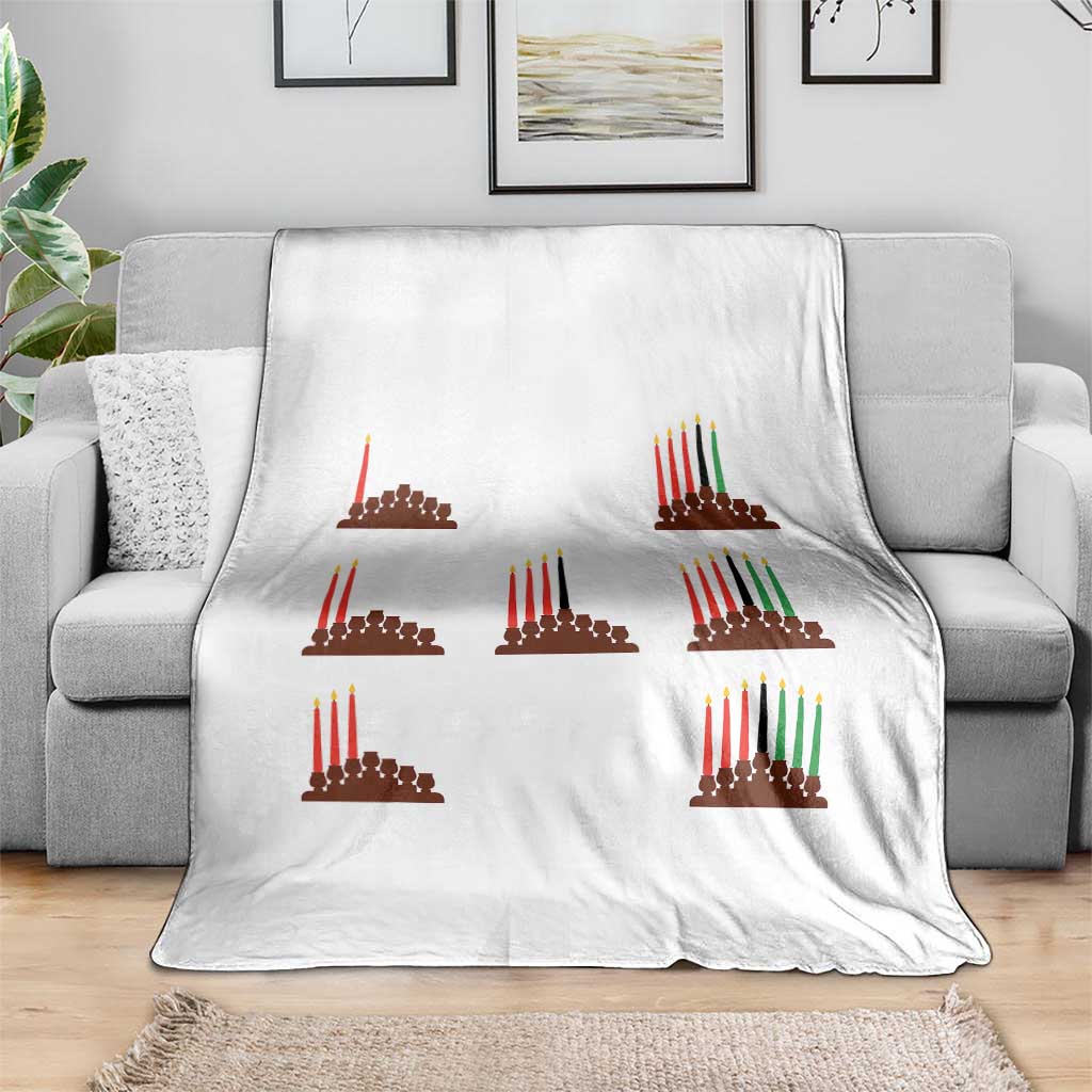 Kwanzaa Kinara Seven Candles African American Holiday Throw Blanket - Wonder Print Shop
