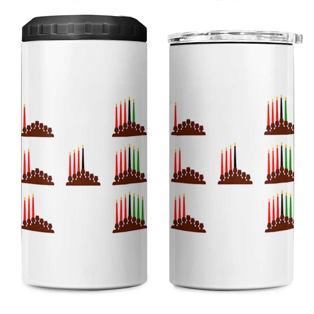 Kwanzaa Kinara Seven Candles African American Holiday 4 in 1 Can Cooler Tumbler - Wonder Print Shop