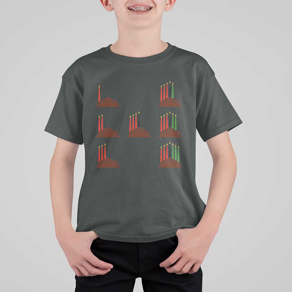 Kwanzaa Kinara Seven Candles African American Holiday T Shirt For Kid - Wonder Print Shop