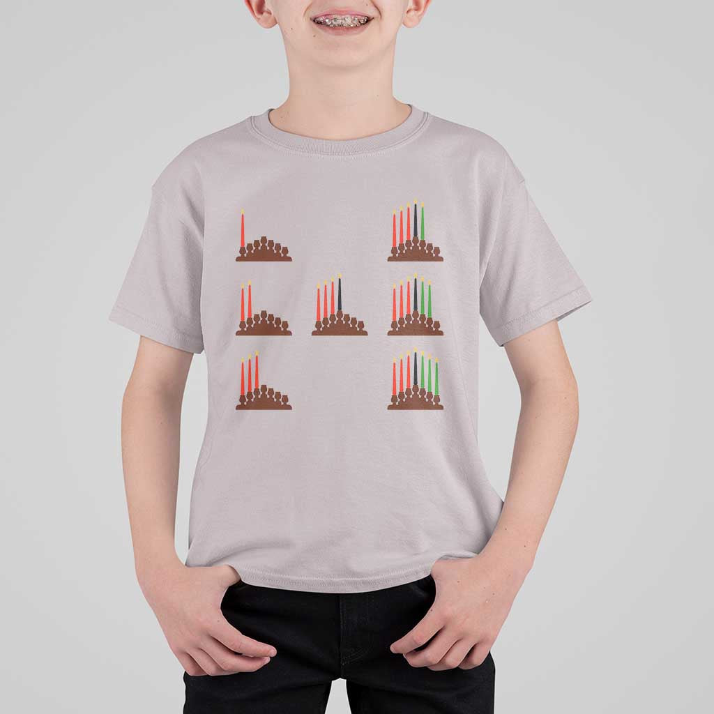 Kwanzaa Kinara Seven Candles African American Holiday T Shirt For Kid - Wonder Print Shop