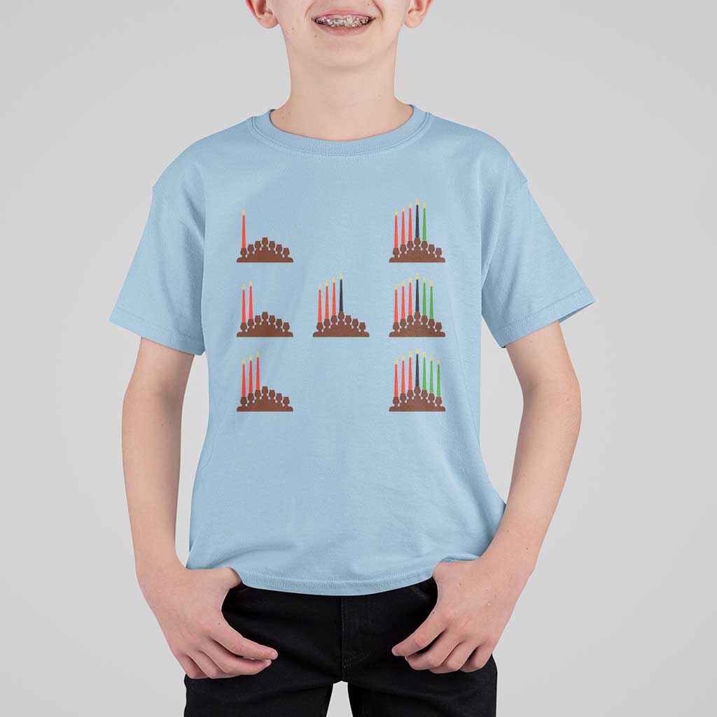 Kwanzaa Kinara Seven Candles African American Holiday T Shirt For Kid - Wonder Print Shop
