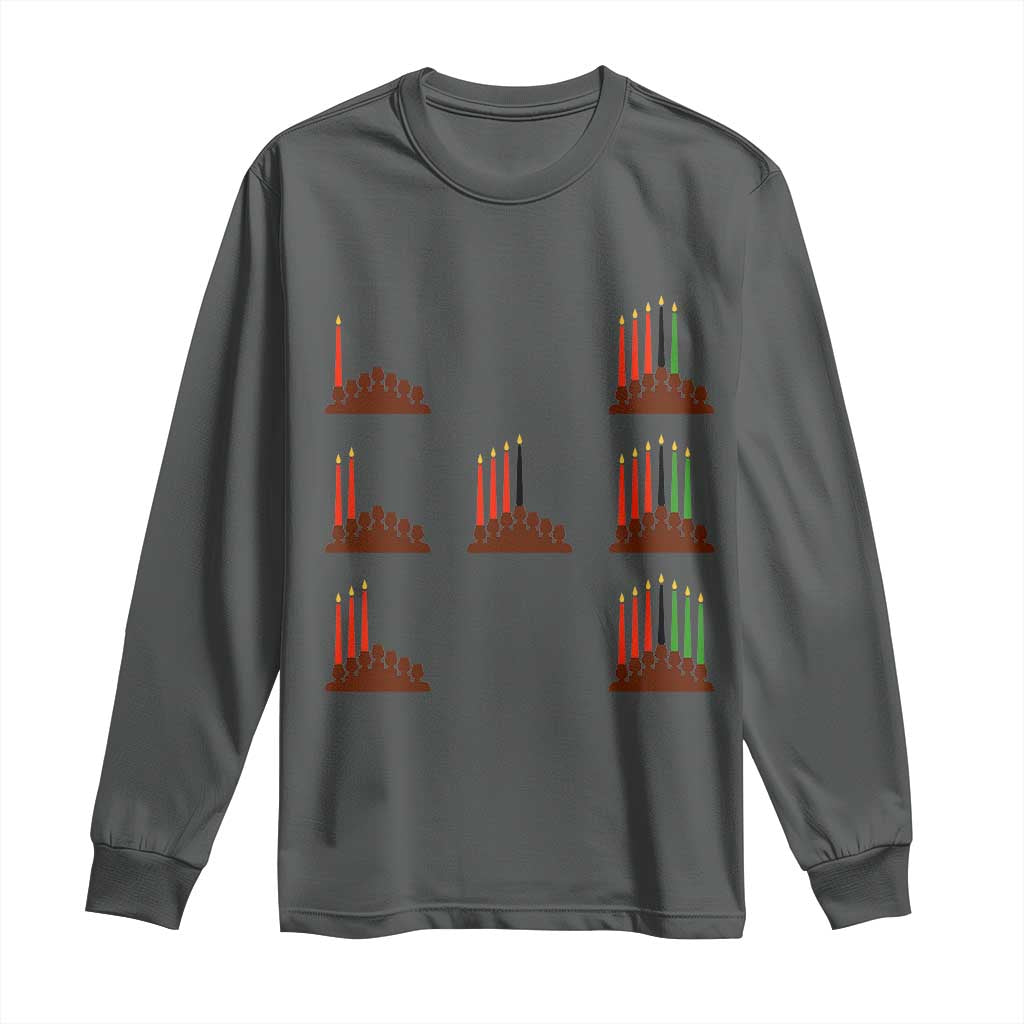 Kwanzaa Kinara Seven Candles African American Holiday Long Sleeve Shirt - Wonder Print Shop