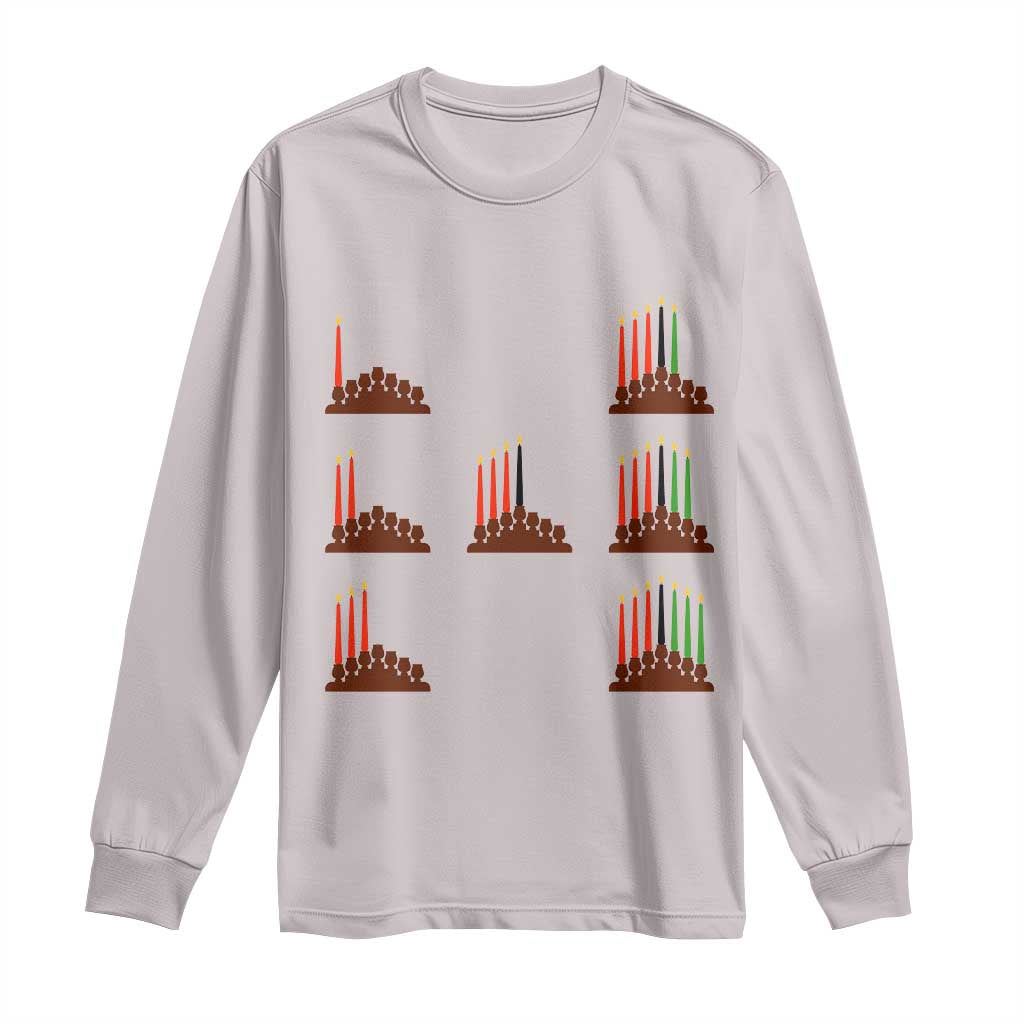 Kwanzaa Kinara Seven Candles African American Holiday Long Sleeve Shirt - Wonder Print Shop