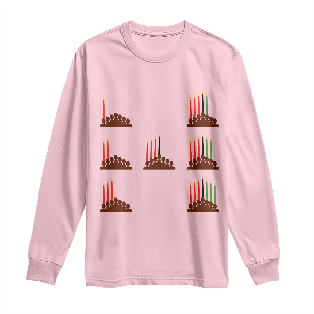 Kwanzaa Kinara Seven Candles African American Holiday Long Sleeve Shirt - Wonder Print Shop