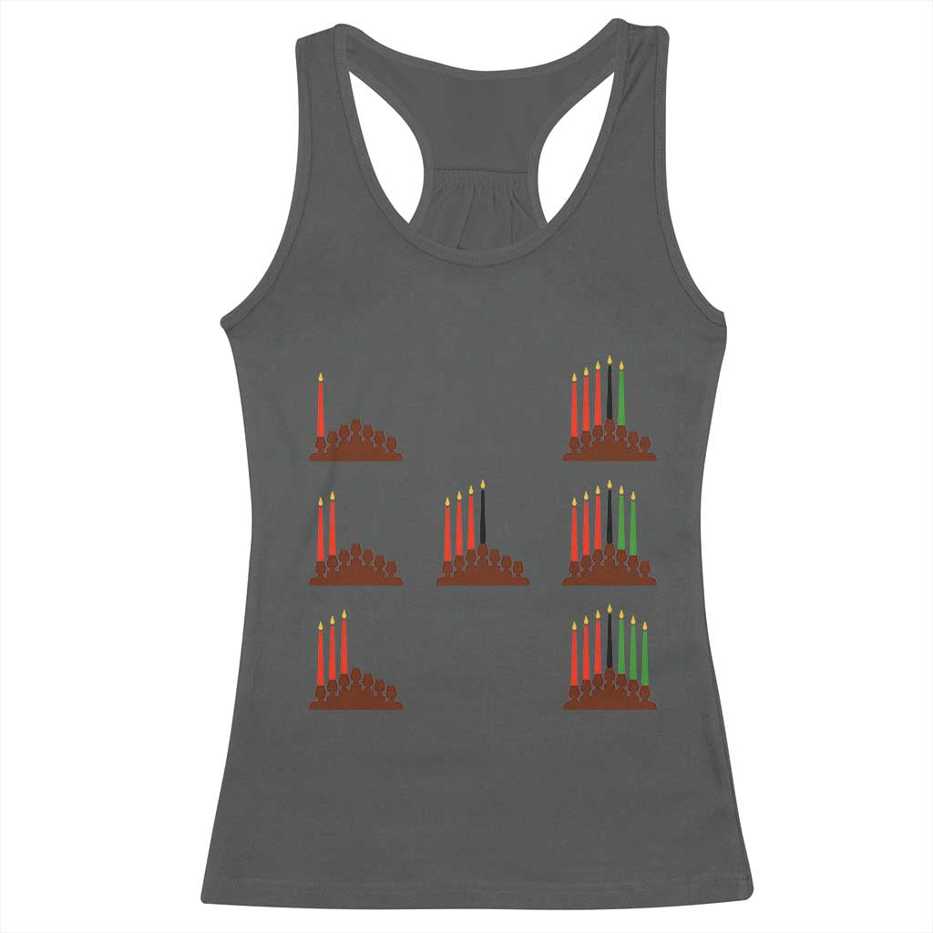 Kwanzaa Kinara Seven Candles African American Holiday Racerback Tank Top - Wonder Print Shop