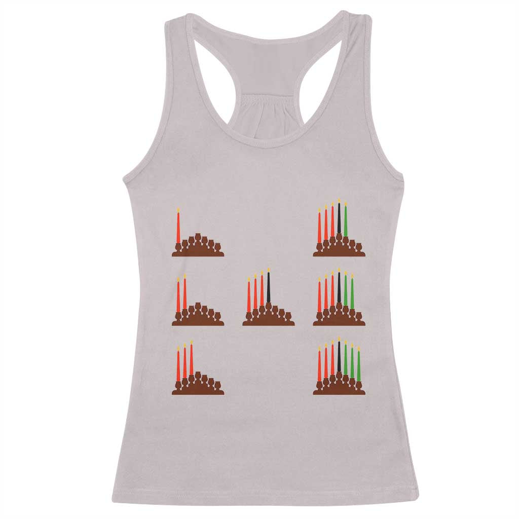 Kwanzaa Kinara Seven Candles African American Holiday Racerback Tank Top - Wonder Print Shop