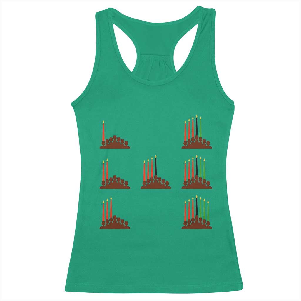 Kwanzaa Kinara Seven Candles African American Holiday Racerback Tank Top - Wonder Print Shop