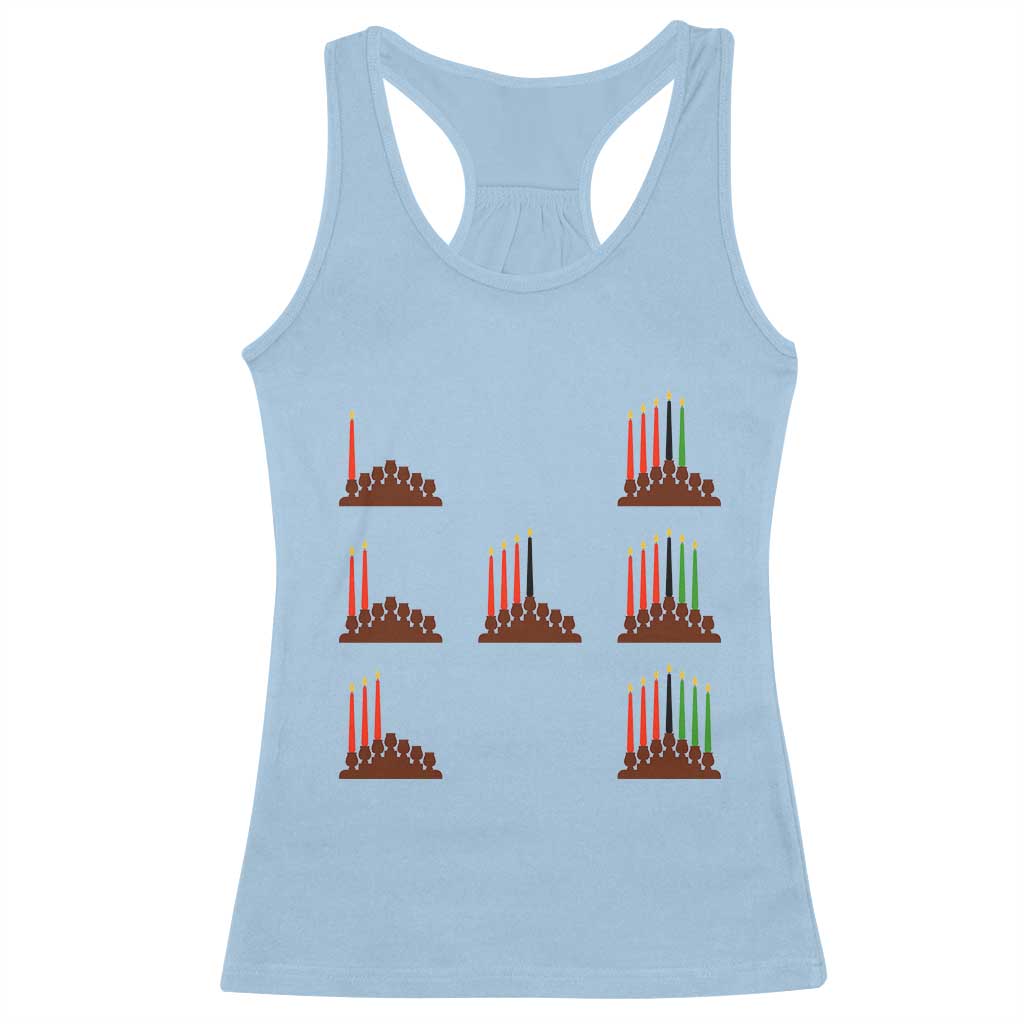Kwanzaa Kinara Seven Candles African American Holiday Racerback Tank Top - Wonder Print Shop