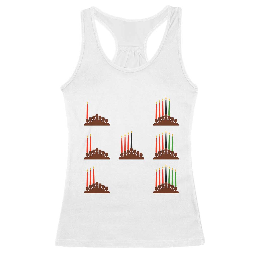 Kwanzaa Kinara Seven Candles African American Holiday Racerback Tank Top - Wonder Print Shop