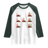Kwanzaa Kinara Seven Candles African American Holiday Raglan Shirt - Wonder Print Shop