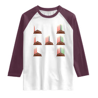 Kwanzaa Kinara Seven Candles African American Holiday Raglan Shirt - Wonder Print Shop