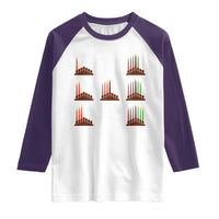 Kwanzaa Kinara Seven Candles African American Holiday Raglan Shirt - Wonder Print Shop