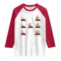 Kwanzaa Kinara Seven Candles African American Holiday Raglan Shirt - Wonder Print Shop