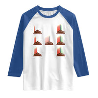 Kwanzaa Kinara Seven Candles African American Holiday Raglan Shirt - Wonder Print Shop