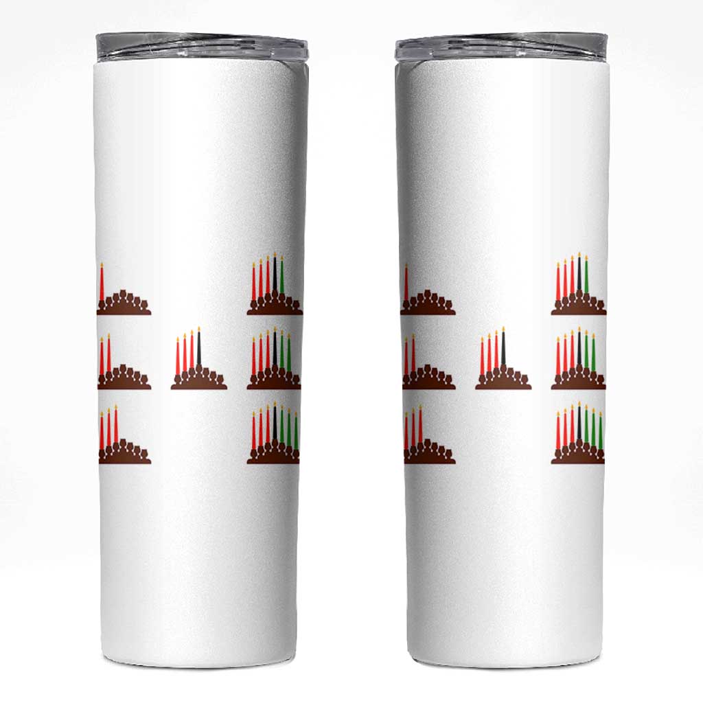 Kwanzaa Kinara Seven Candles African American Holiday Skinny Tumbler - Wonder Print Shop