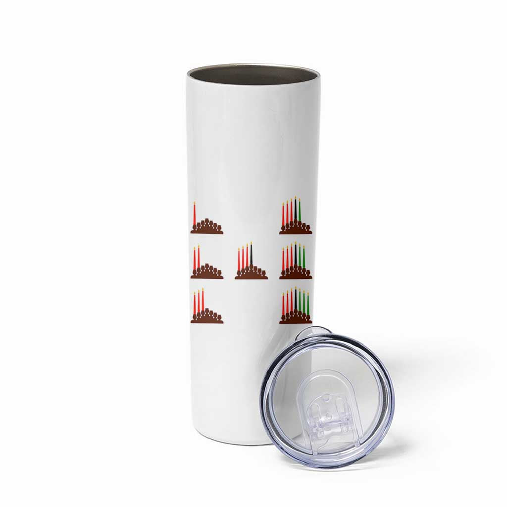 Kwanzaa Kinara Seven Candles African American Holiday Skinny Tumbler - Wonder Print Shop
