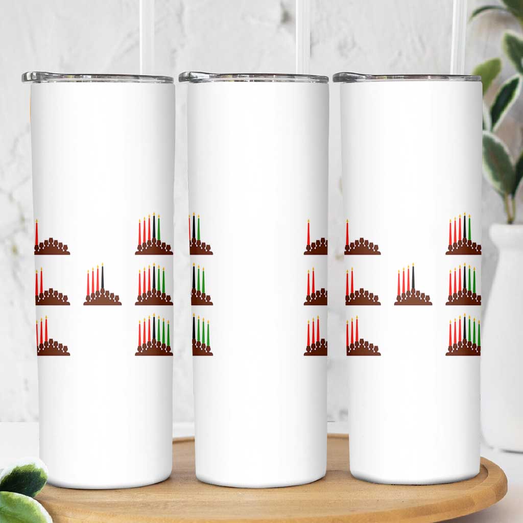 Kwanzaa Kinara Seven Candles African American Holiday Skinny Tumbler - Wonder Print Shop