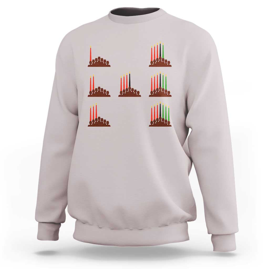 Kwanzaa Kinara Seven Candles African American Holiday Sweatshirt - Wonder Print Shop