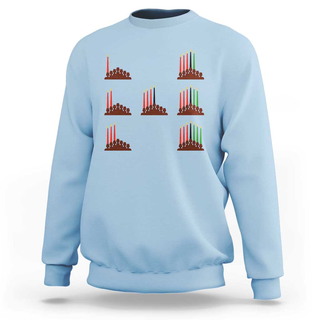 Kwanzaa Kinara Seven Candles African American Holiday Sweatshirt - Wonder Print Shop