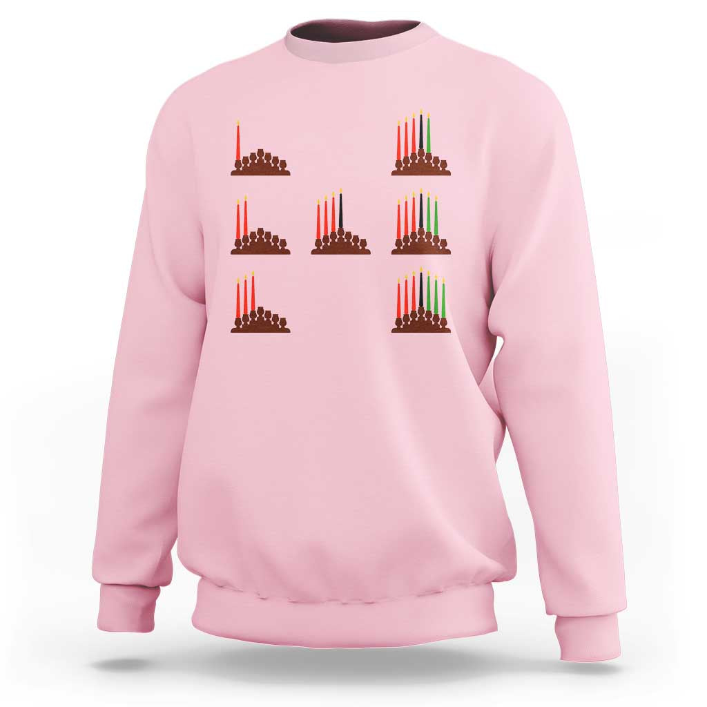 Kwanzaa Kinara Seven Candles African American Holiday Sweatshirt - Wonder Print Shop