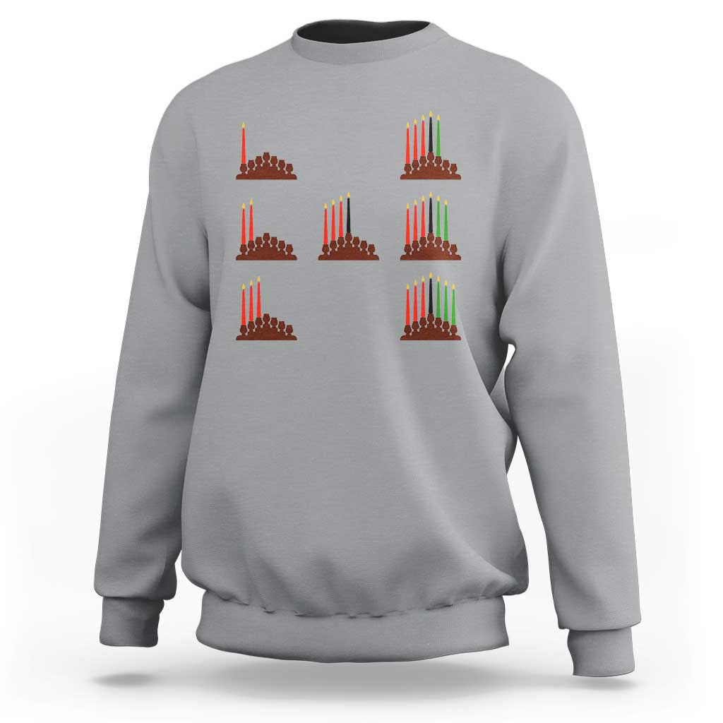 Kwanzaa Kinara Seven Candles African American Holiday Sweatshirt - Wonder Print Shop