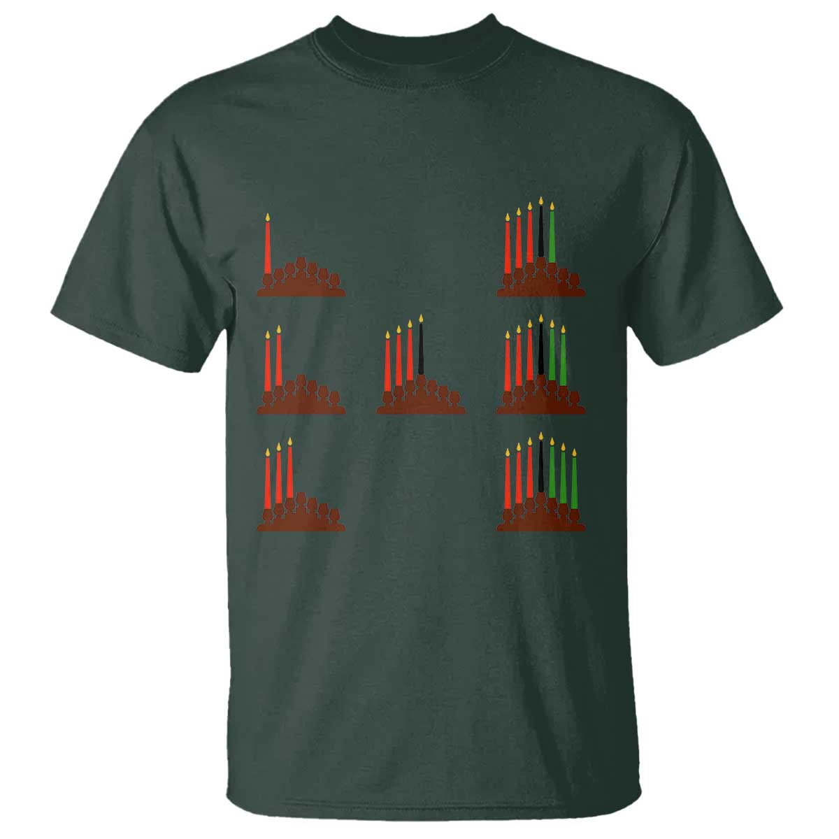 Kwanzaa Kinara Seven Candles African American Holiday T Shirt - Wonder Print Shop