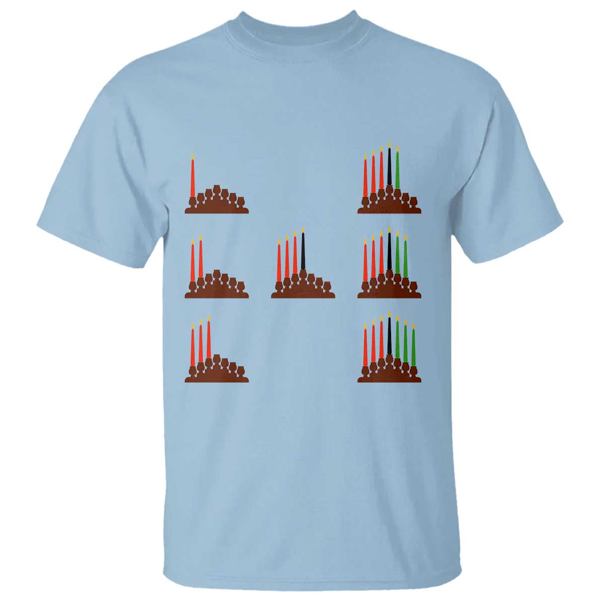 Kwanzaa Kinara Seven Candles African American Holiday T Shirt - Wonder Print Shop