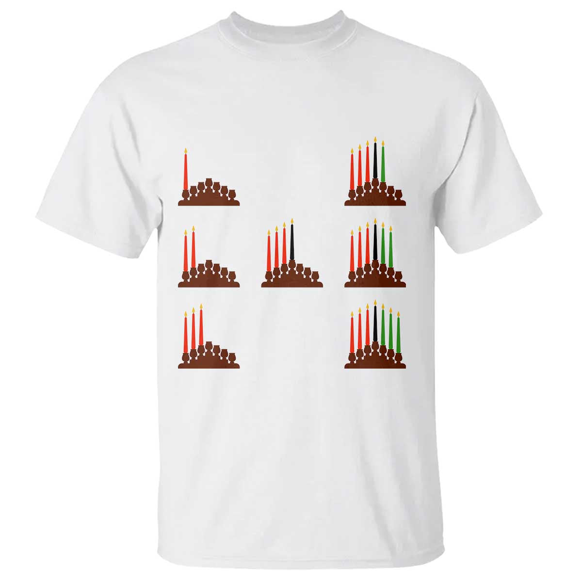 Kwanzaa Kinara Seven Candles African American Holiday T Shirt - Wonder Print Shop