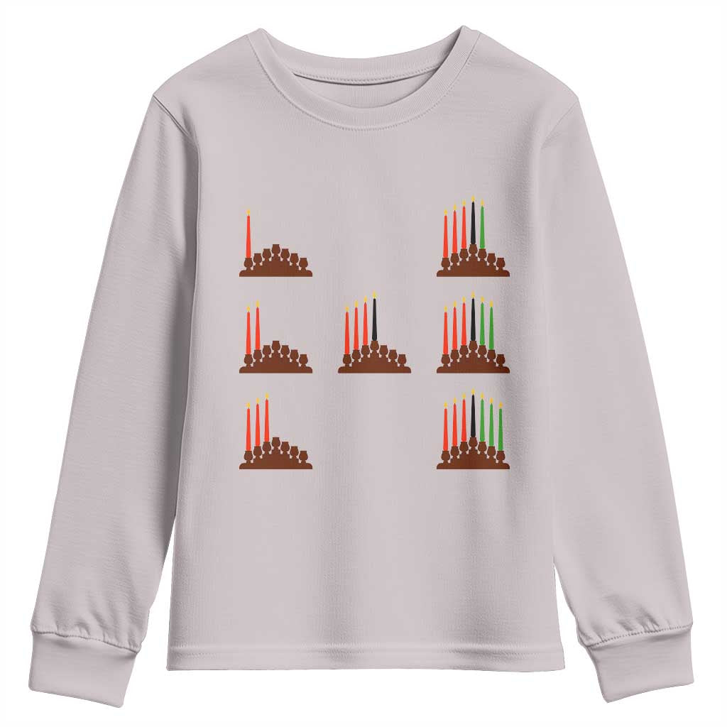 Kwanzaa Kinara Seven Candles African American Holiday Youth Sweatshirt - Wonder Print Shop